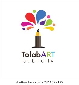  art publicity logo template elegant modern dynamic pencil curves