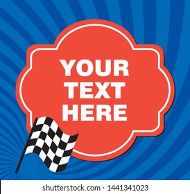 art with racing car flag in vector with space for text

