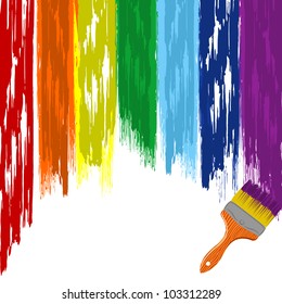 Art rainbow abstract vector background with brush 3