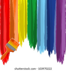 Art rainbow abstract vector background with brush 2
