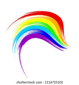Art rainbow abstract vector background. Acrylic painted rainbow. Colorful background.