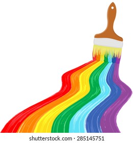Art rainbow brush stroke paint splash vector background