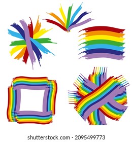 Art rainbow color brush stroke. Painting vector background. Painting Rainbow Colors