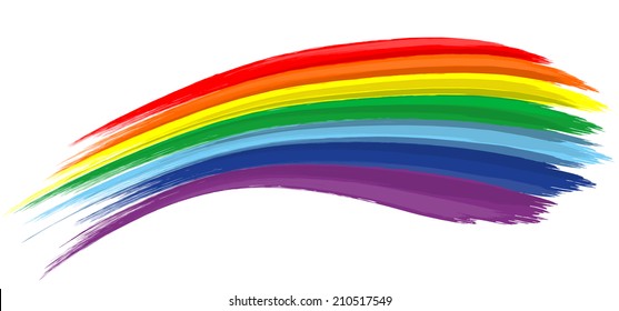 Art Rainbow Color Brush Stroke Paint Background 