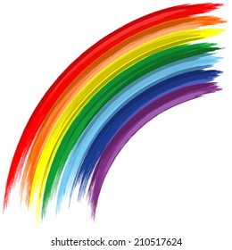 Art rainbow color brush stroke paint vector background 