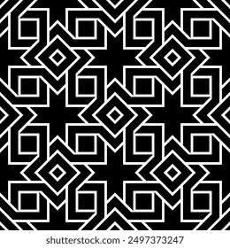 Art of Repeating decorative patterns. Geometric lines Seamless pattern of printable vector graphics.