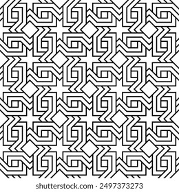 Arte de repetir patrones decorativos. Líneas geométricas Patrón sin fisuras de gráficas de Vector imprimibles.