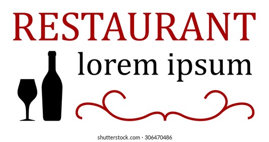 art restaurant signboard with bottle and glass