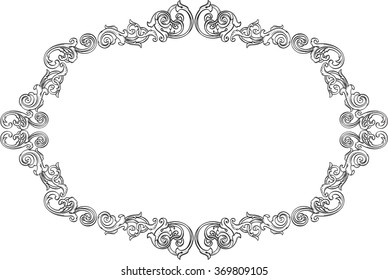 Art retro frame is isolated on white