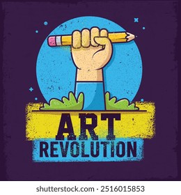Art Revolution Inspiring Creative Motivation Quote Poster Template.