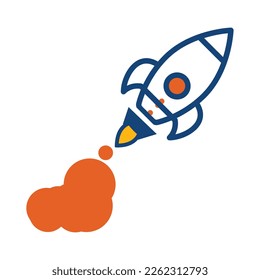 a art of a rocket vector illustration isolated on white background