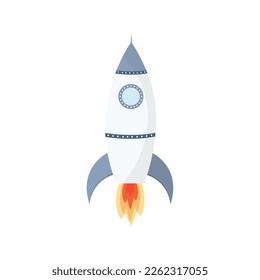 una ilustración de un vector de cohete aislado en fondo blanco