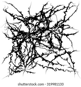 Art root tree shape on white background