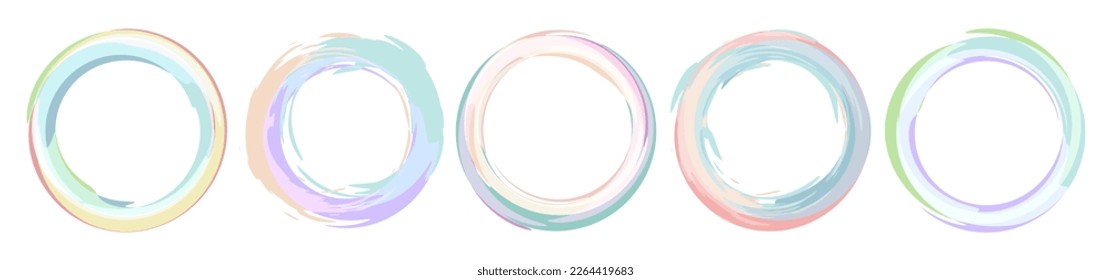 Art round frames set. Vector illustration