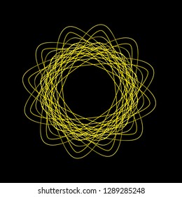 art , round line frame abstract digital like a flower and bird nest , spirograph illustration vector image