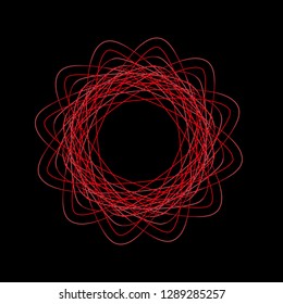 art , round line frame abstract digital like a flower and bird nest , spirograph illustration vector image