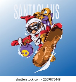 el arte de santa claus tshirt ilustración de diseño