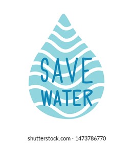 Art Save Water Concept Campaign Blue Stock Vector (Royalty Free ...