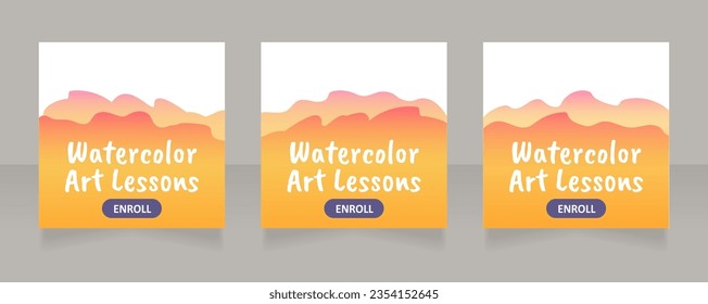 Art school education web banner design template. Vector flyer with text space. Advertising placard with customized copyspace. Printable poster for advertising. Caveat Brush, Calibri fonts used