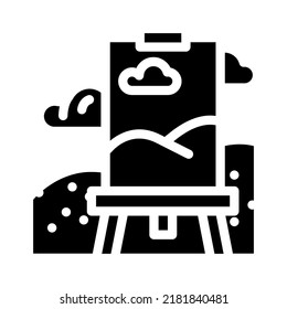 vector de icono de glifo de escuela de arte. cartel de la escuela de arte. ilustración de símbolo aislado