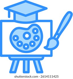 Art School Icon Blue Color Vector Illustration