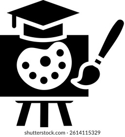 Art School Icon Glyph Vector Illustration