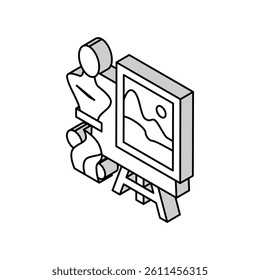 art school lesson isometric icon vector. art school lesson sign. isolated symbol illustration