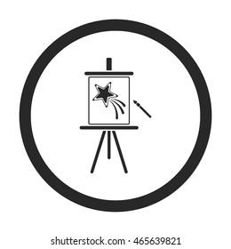Art school subject painting sign simple icon on background