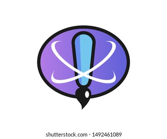 Art science logo design vector. brush symbol with science concept logo design. brush simple logo design with science concept