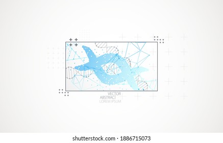 Art science template, wallpaper or banner with a DNA molecules.