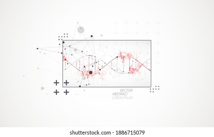 Art science template, wallpaper or banner with a DNA molecules.