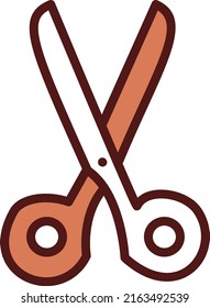 Art scissors, illustration, vector on a white background.