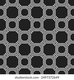 Kunst der nahtlosen dekorativen Muster. Geometrische Formen Wiederholtes Muster druckbarer Vektorgrafiken.