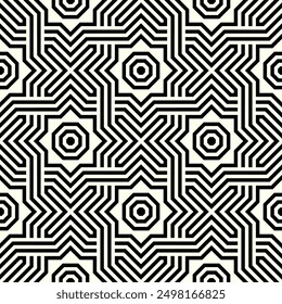 Arte de patrones decorativos sin fisuras. Formas geométricas Patrón de repetición de gráfico de Vector imprimible.