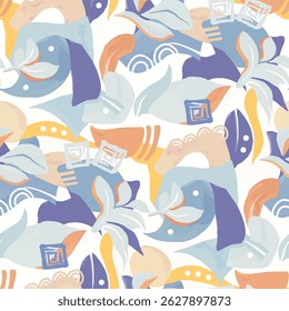 arte, padrão abstrato de elemento sem costura, cores suaves 