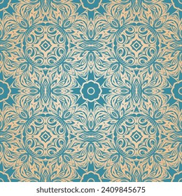 Art seamless ornamental lace pattern. Mandala pattern. Vector.