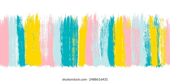 Art seamless pattern with brush paint stroke in pastel colors. Vector illustration