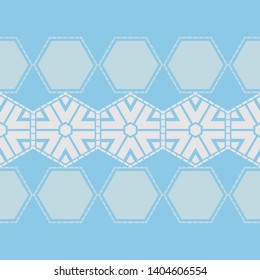 Art seamless pattern. Christmas snowflakes. Multicolored. Simple design. Vector geometric background. Can be used for social media, posters, email, print, ads designs.