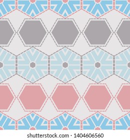 Art seamless pattern. Christmas snowflakes. Multicolored. Simple design. Vector geometric background. Can be used for social media, posters, email, print, ads designs.