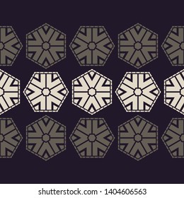 Art seamless pattern. Christmas snowflakes. Multicolored. Simple design. Vector geometric background. Can be used for social media, posters, email, print, ads designs.