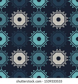 Art seamless pattern. Christmas snowflakes. Vector geometric background. Can be used for social media, posters, email, print, ads designs.