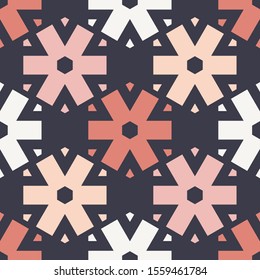 Art seamless pattern. Christmas snowflakes. Vector geometric background. Can be used for social media, posters, email, print, ads designs.