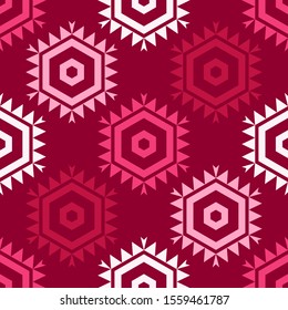 Art seamless pattern. Christmas snowflakes. Vector geometric background. Can be used for social media, posters, email, print, ads designs.