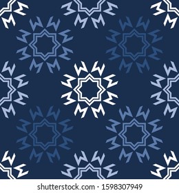 Art seamless pattern. Christmas snowflakes. Vector geometric background. Can be used for social media, posters, email, print, ads designs.
