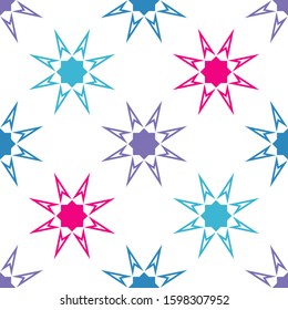 Art seamless pattern. Christmas snowflakes. Vector geometric background. Can be used for social media, posters, email, print, ads designs.