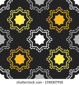 Art seamless pattern. Christmas snowflakes. Vector geometric background. Can be used for social media, posters, email, print, ads designs.