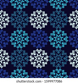 Art seamless pattern. Christmas snowflakes. Vector geometric background. Can be used for social media, posters, email, print, ads designs.