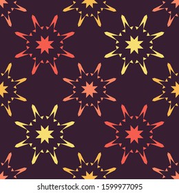 Art seamless pattern. Christmas snowflakes. Vector geometric background. Can be used for social media, posters, email, print, ads designs.