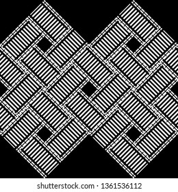 Art seamless pattern. Color - black and white. Vector geometric background. Ethnic print. Boho. Traditional ornament. Folk motif. Can be used for social media, posters, email, print, ads designs.