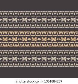 Art seamless pattern. Color - brown. Vector geometric background. Ethnic print. Boho. Traditional ornament. Folk motif. Can be used for social media, posters, email, print, ads designs.